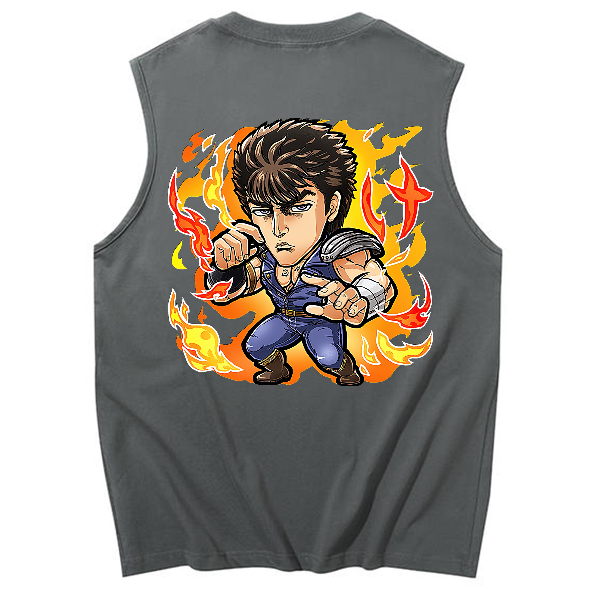 （画像用） 北斗の拳 Fist of the North Star コットン100％タンクトップ（背面プリント）